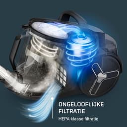 Zakloze Stofzuiger - Cilinderstofzuiger - Grondige Vloerreiniging - Stil Energiezuinig - 25L Zwart Oranje — thumbnail 3