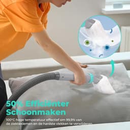 Stofzuiger met stoomfunctie en tapijtreiniger - 3-in-1 reiniger met heet water (60°C) en stoom (100°C) - Dubbele tank (1,8L schoon / 1,3L vuil) - Voor tapijt, bank, auto en vloeren - Inclusief reinigingsmiddel — thumbnail 3