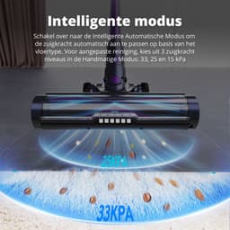 FlinQ Vacuum Cleaner V12 Pro - Steelstofzuiger Draadloos - Stofzuiger zonder Zak - Met Duurzame Accu - Snoerloos en geschikt als Kruimeldief - Paars — thumbnail 3
