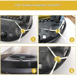 Zijborstel - Robotstofzuiger accessoires - voor irobot Roomba - Serie 600 700 - Geel - 3-pack — thumbnail 5