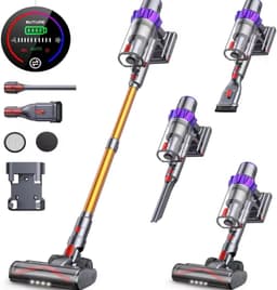 Draadloze Stofzuiger - Steelstofzuiger Bezem - Huis Schoonmaken - Intelligent Display - 60 Min Looptijd - Goud — thumbnail 1