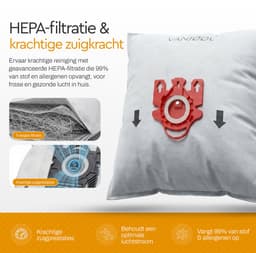VANJOOL® Stofzuigerzakken voor Miele F/J/M – Geschikt voor Compact C1 / C2 complete C1 Hoover, Otto, Weltstar – 10 Stuks + 2 Filters – Sterke Filtratie & Perfecte Pasvorm — thumbnail 2