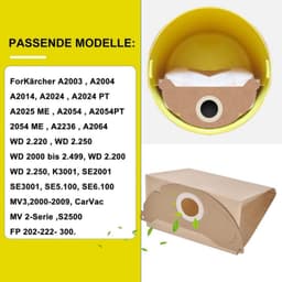 Stofzuigerzakken, 10 stuks, 6,904 x 322,0 mm, geschikt voor Kärcher WD2, MV2, A2000, A2003. — thumbnail 2