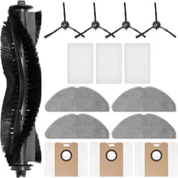 15 stuks - Accessoire-vervanging geschikt voor Tapo RV20 Max Plus/Tapo RV20 Max/Tapo RV30 Max Plus/Tapo RV30 Max stofzuiger - reserveonderdeel, 1 hoofdborstel, 4 reinigingsdoeken, 3 stofzakken, 4 zijborstels, 3 HEPA-Filters — thumbnail 1