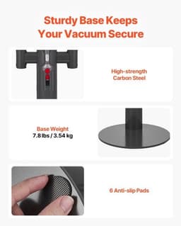 Stofzuigerstandaard Staande - 130 cm Verstelbaar - Koolstofstaal Aluminium ABS - Grijs - Voor Dyson V7 V8 V10 V11 V12 V15 SV10 SV12 SV14 SV18 SV21 — thumbnail 3