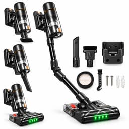 SwayTosh KingForce Steelstofzuiger met Dweilfunctie - 200 AW - 35.000 Pa - Draadloze Steelstofzuiger Zonder Zak op Accu - 450 W - Draadloze Stofzuiger - Kruimeldief - Tot 60 Min - Stofzuiger Draadloos - Steelstofzuigers — thumbnail 2
