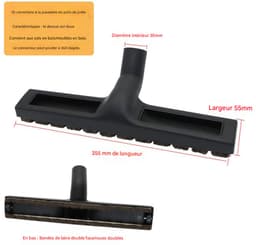 Universele 35mm Zuiger voor Harde Vloeren, Stofzuigerzuiger Geschikt voor Siemens, Bosch, AEG, Miele, Philips, Samsung, Dirt Devil, Panasonic, 2 Wielen, Nylonborstelharen, Omtrent 36 cm Breedte — thumbnail 2