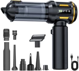 REDOM Stofzuiger 22.000 Pa – Draadloze handstofzuiger met krachtige zuigkracht – 3 standen – Borstelloze motor – 4-in-1 zuigen, blazen, opblazen en vacuüm trekken – Auto en huis — thumbnail 1