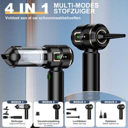 Handstofzuiger accu 4-in-1 met LCD-display, draadloze autostofzuiger 28000PA sterke zuigkracht, 3 zuigstanden, 240000 omw/min, mini stofzuiger met scherm voor auto, keuken, pc, bank, kantoor en thuisgebruik — thumbnail 3