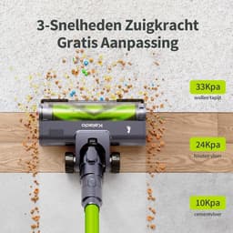 Draadloze Steelstofzuiger - Zwart - 10 in 1 - 480W met LED Touchscreen - Voor Harde Vloeren en Tapijt — thumbnail 2