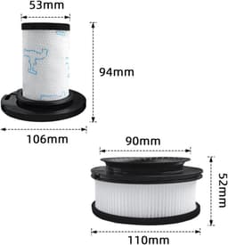 Filter - 4-pack - geschikt voor Rowenta X-Force Flex 11.60 12.60 14.60 15.60 Animal RH9878 RH9898 RH9958 RH99F1 stofzuiger, 2 pre-motorfilters + 2 post-motorfilters, vervanging ZR009007 ZR009008 — thumbnail 4
