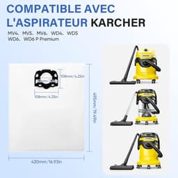 Originele KFI 487 Vervangingszakken – Geschikt voor Alle Kärcher WD4–WD6 & MV4–MV6 Modellen (12 stuks) — thumbnail 3