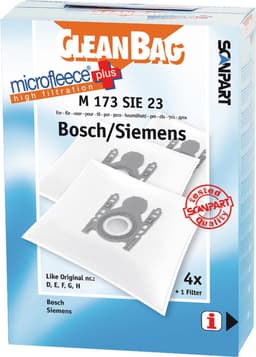 CleanBag stofzuigerzakken 4 stuks - Geschikt voor Bosch Siemens - D E F G H - Inclusief 1 filter - Alternatief — thumbnail 1