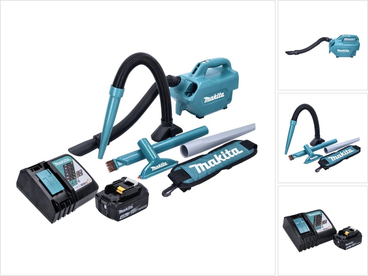Makita DCL 184 RM1 accustofzuiger 18 V 54 mbar 0,5 l + 1x accu 4,0 Ah + oplader — afbeelding 1