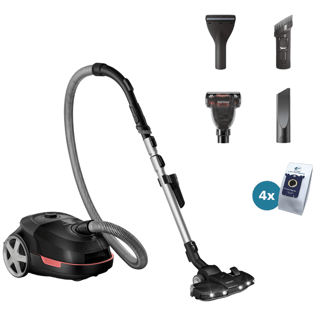 PHILIPS XD6142/12 - Stofzuiger met zak - Max zuigvermogen 750 W - Diep zwart