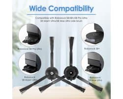 Zijborstels voor Roborock Q5 Max+, S8 MaxV Ultra, Q5 Pro, Q8 Max+, Q Revo, Qrevo Pro, Qrevo S, Qrevo Slim, Qrevo Master, S8 Pro Ultra, S7 MaxV Ultra, Q7 Max, Q7 Max+, Q5 Pro+, S7 & E-serie