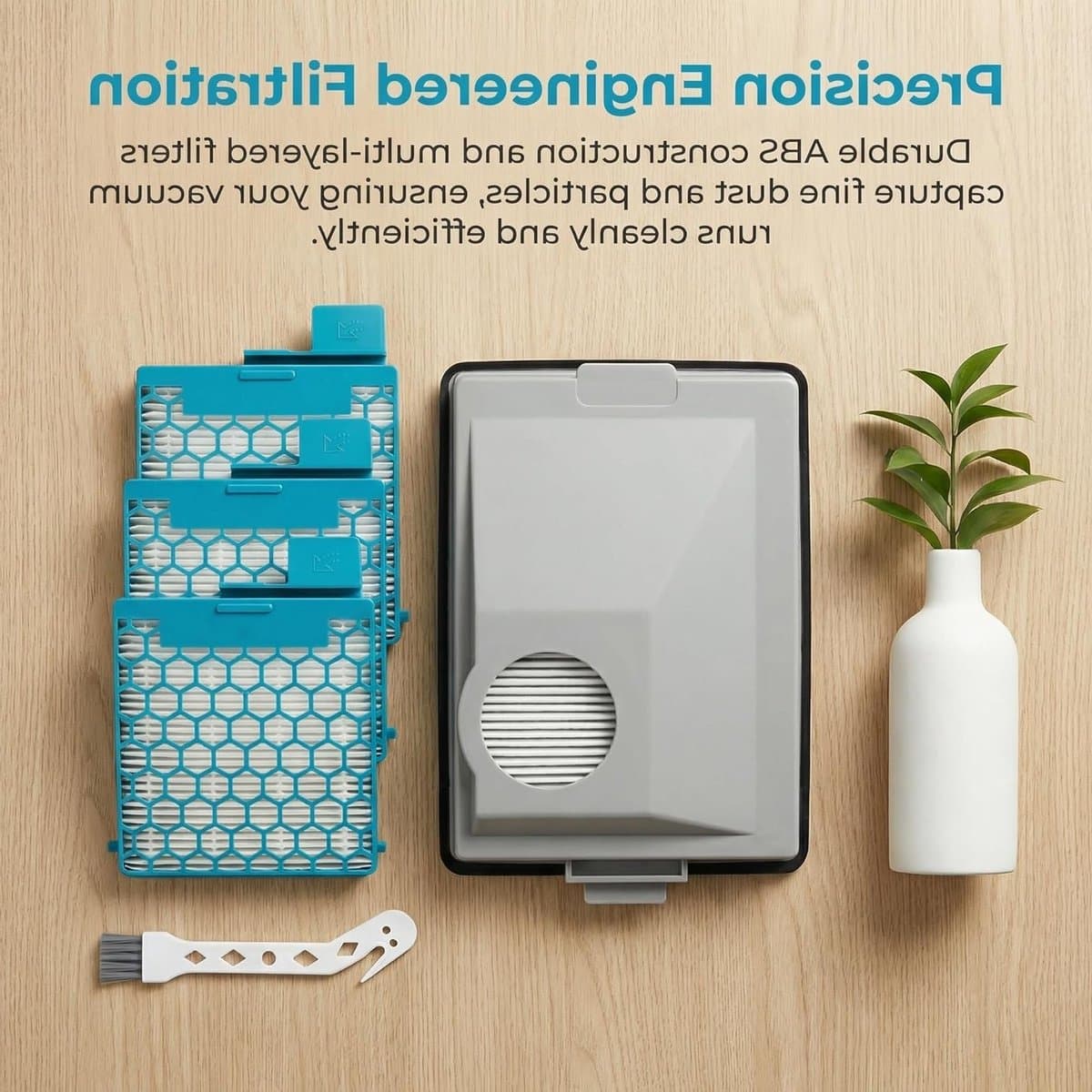 Vervangingsfilterset voor stofzuigers met HEPA-fijnstoffilter, AirClean-filters en reinigingsborstel, geschikt voor optimale luchtkwaliteit en allergieën — afbeelding 1