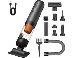 4-in-1 Handstofzuiger draadloos- Kruimeldief - Draagbare mini stofzuiger met 20.000 Pa / 120 W / 40 min gebruiksduur - 7800 mAh-accu, 2 zuigstanden, zuig- en blaasfunctie en USB-C-snelladen in 2,5 uur - Zwart