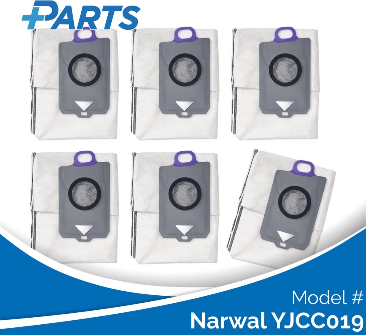 Narwal YJCC019 Stofzakken (6 Stuks, Plus.Parts® alternatief voor CP-PJ-A00129-00-00) — afbeelding 1