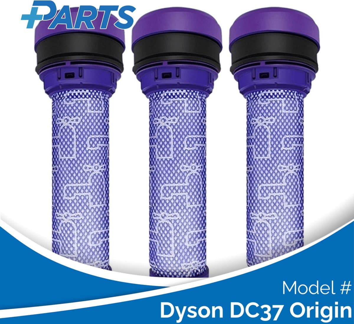 Dyson DC37 Origin Filters (3 Stuks, Plus.Parts® alternatief voor 923413-01) — afbeelding 1