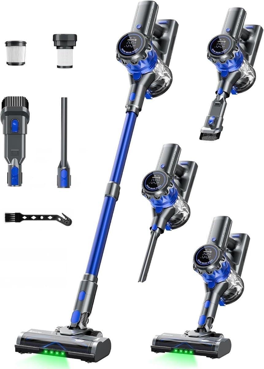Draadloze Steelstofzuiger - Zwart - Standaard Maat - Krachtige Suction - Voor Thuisgebruik — afbeelding 1