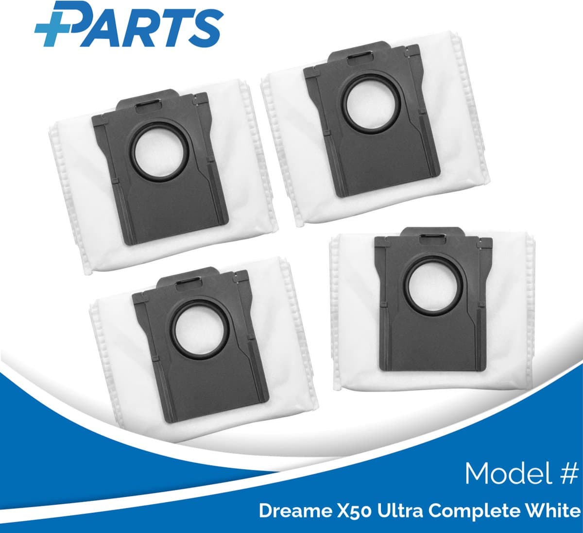 Dreame X50 Ultra Complete White Stofzakken (4 Stuks, Plus.Parts® alternatief voor RDB8) — afbeelding 1