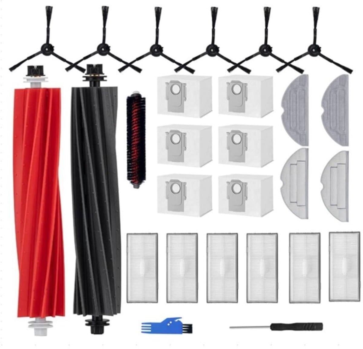 Accessoirekit Geschikt voor Roborock S8 Pro Ultra robotstofzuiger: vervangingsonderdelen, 6 stofzakken, 6 filters, 6 zijborstels, 4 dweilpads, 1 reinigingsborstel (2 beoordelingen) — afbeelding 1