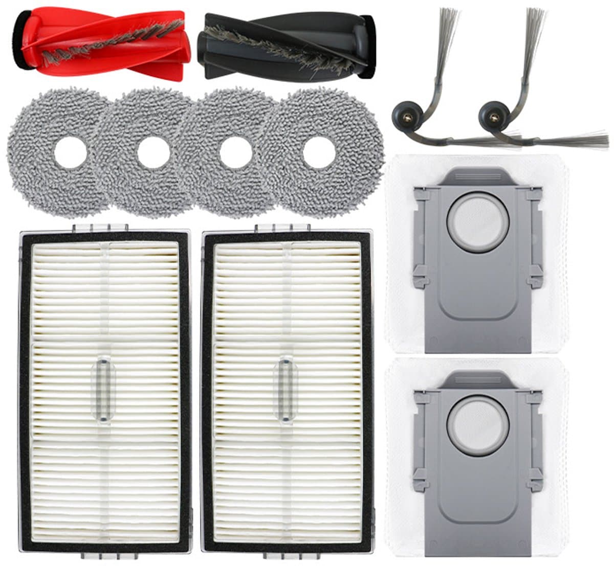 Accessoires geschikt voor Roborock P20 Ultra, G30U/G20S Ultra/Saros 10R, reserveonderdelenset, Rolborstels1 paar, zijborstels2, filters2, reinigingsdoeken4, stofzakken*2 — afbeelding 1