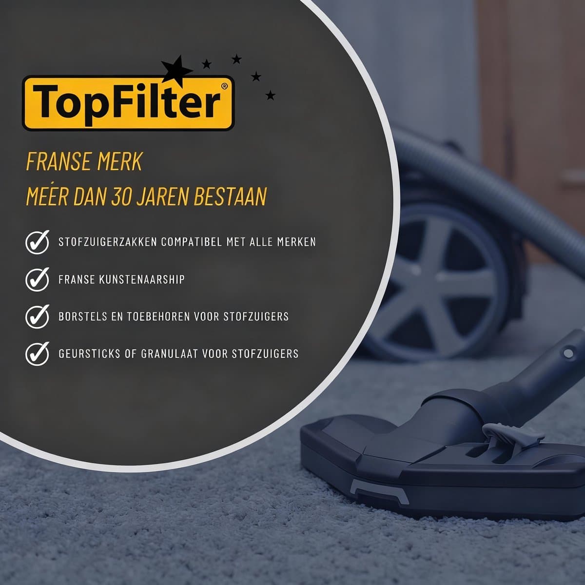 Driehoekige stofzuigerborstel TopFilter — afbeelding 1