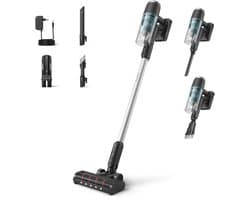 Philips Steelstofzuiger Draadloos XC3031/01 - Zuigmond met LED verlichting - Zonder Zak - Met Kruimeldief - Batterijduur tot 60 min - Lichtgewicht - Matzwart