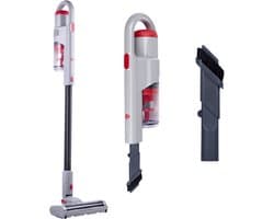 Dirt Devil 2-in-1 Steelstofzuiger en Kruimeldief DD9006 - Stofzuiger Draadloos met 260 W Vermogen – 0,5 L Behuizing – Lichtgewicht 2KG – Zakloos en Inclusief Accessoires - Wit/Rood
