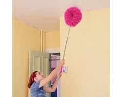 Intrekbare stofreiniger - Plumeau veer - Stof verwijderen - Flexibele kop - 33-80 cm - Rood