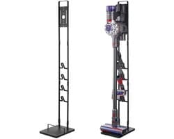 Emvae stofzuiger standaard - stofzuigerhouder - compatibel met Dyson V6 V7 V8 V10 V11 V15 - 4 haken - 31 x 22 x 127 cm - SPCC-staal - zwart