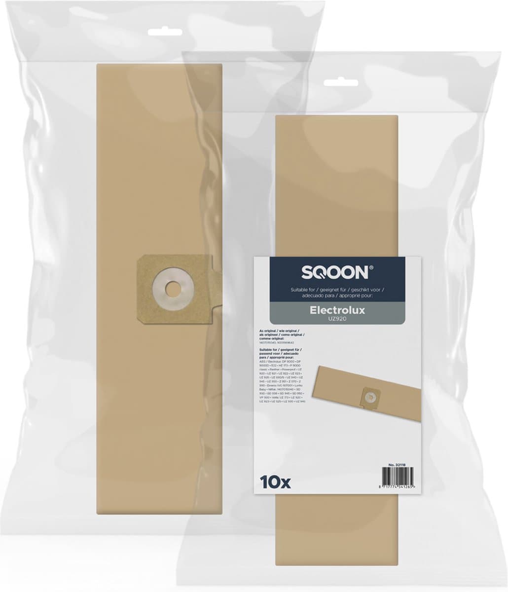 SQOON® Stofzuigerzakken Geschikt voor Nilfisk / Electrolux E22 GD 930 - Papier - 10 Stuks — afbeelding 1