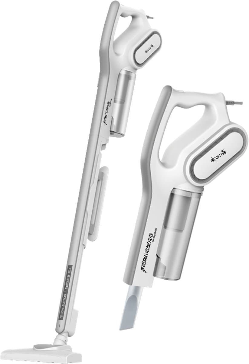 Steelstofzuiger Met Snoer-Handstofzuiger 2-in-1-Zakloos-Cycloonfilter Met HEPA 13-600W 25kPa 0,6L-Voor Vloer, Bank, Auto En Tapijt-Wit — afbeelding 1