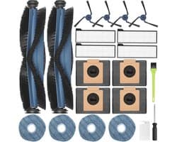22 stuks - decoratieve accessoires - accessoireset - geschikt voor Eufy X10Pro/omni - 4 stofzakken, 4 schoonmaakdoeken, 4 zijborstels, 4 HEPA-filters, 2 hoofdborstel Borstel,2 klein penseel,schroevendraaier