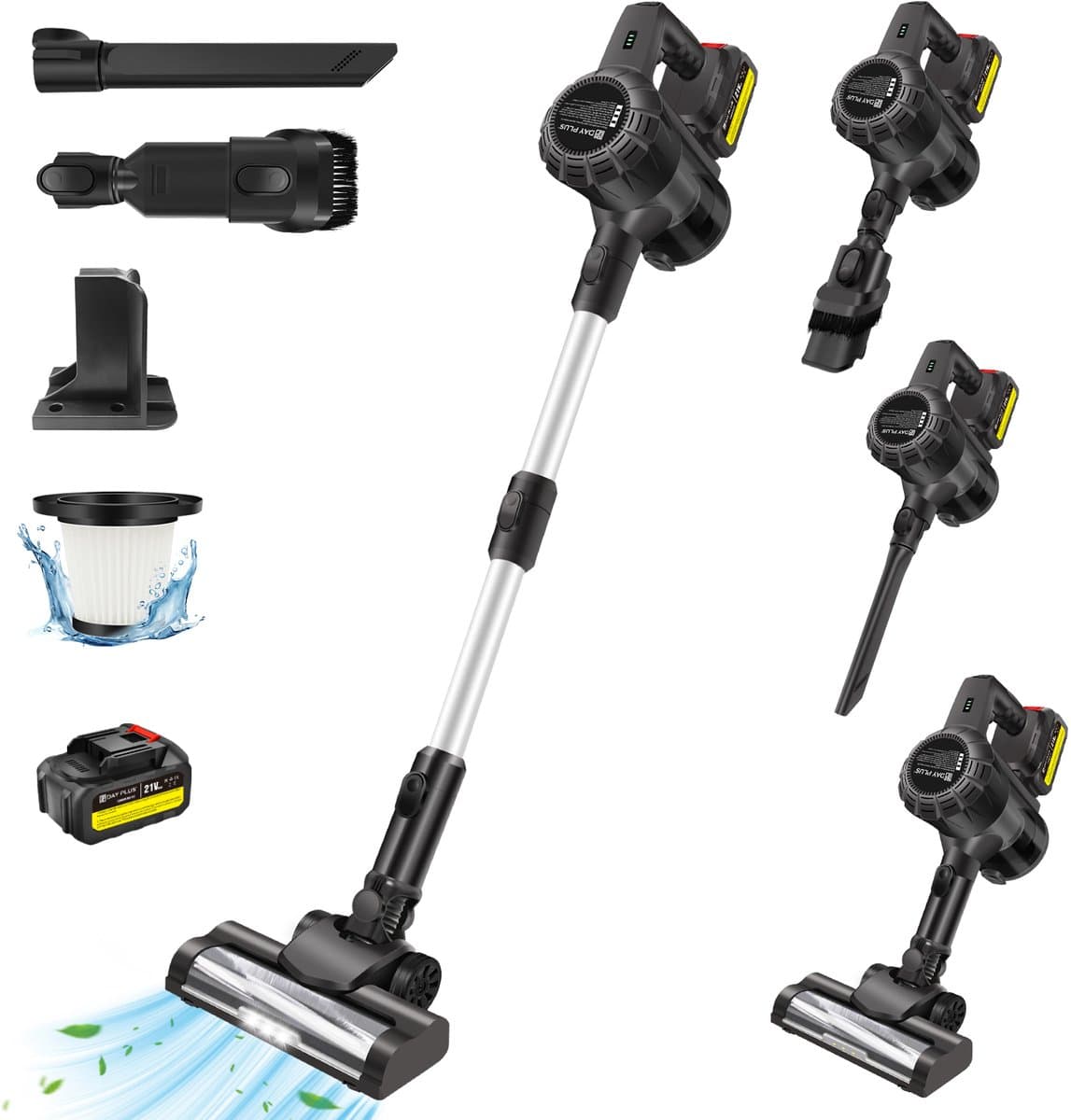 Stick Stofzuiger 6-in-1 - Draadloos - Lichtgewicht - Voor Harde Vloeren en Tapijt — afbeelding 1
