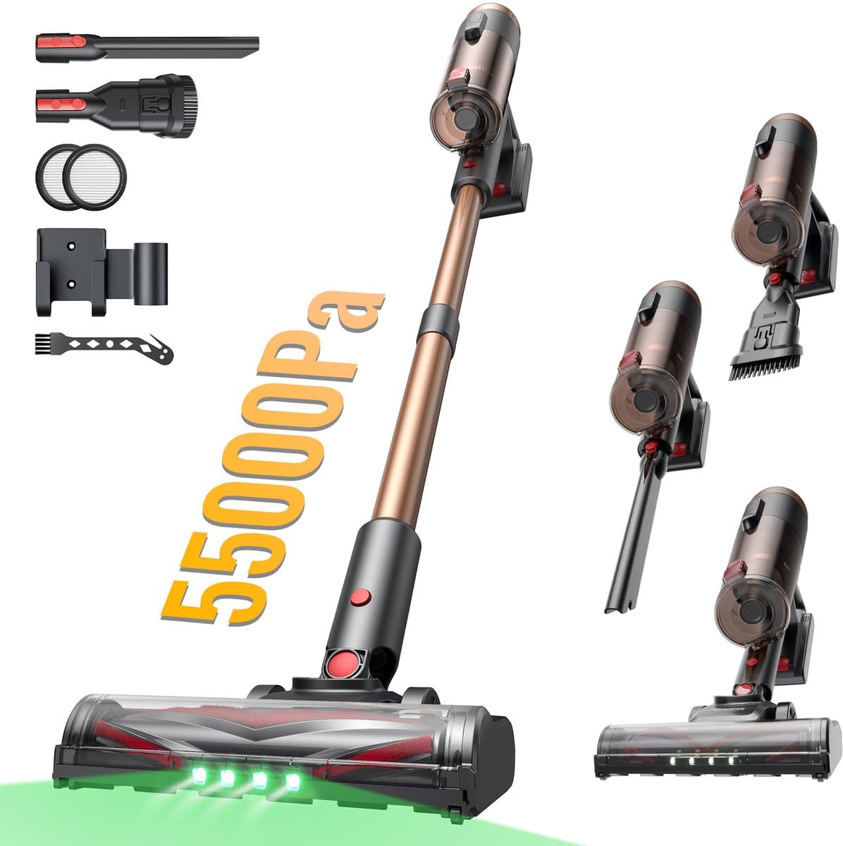 Proscenic P11 Ultra - Steelstofzuiger Draadloos - 550W - 55Kpa - Draadloze Stofzuiger - Ultralicht - 1,2 L Stofbak - 55 minuten - Snoerloze Stofzuiger — afbeelding 1