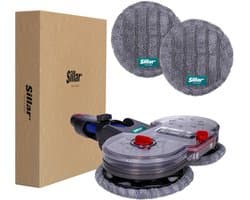 Sillar, set borstel voor stofzuiger, dweilopzetstuk, dweilkop, draaibaar 4-in-1 + 2x dweilopzetstukken, microvezel, vervangingsonderdeel, geschikt voor DYSON V7, V8, V10, V11, V15