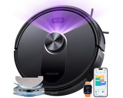 Proscenic Q10 Aspirateur Robot Laveur 2 en 1 - 10000 Pa - Autonomie 200 min - Navigation LiDAR-Corps compact,Cartographie Laser
