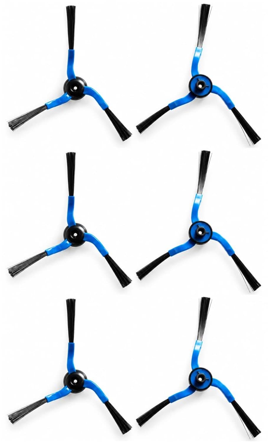 Zijborstels voor robotstofzuiger - 6 stuks - Zwart/Blauw — afbeelding 1