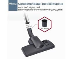 stofzuigermondstuk – universeel vloermondstuk voor stofzuigers, geschikt voor,,,, | 35/32 mm | 1 grote rol | 2 draadopnemers | borstel | incl. aansluitadapter