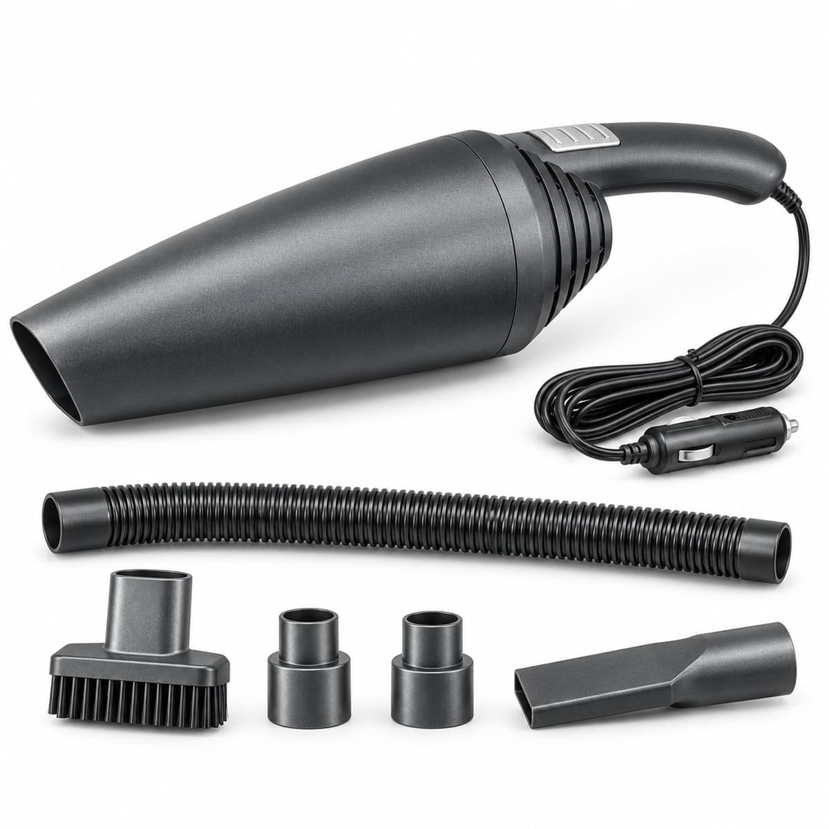 Autostofzuiger - Kruimeldief - 12V 120W - 4,5 meter kabel - Met slang en mondstukken - Zwart — afbeelding 1