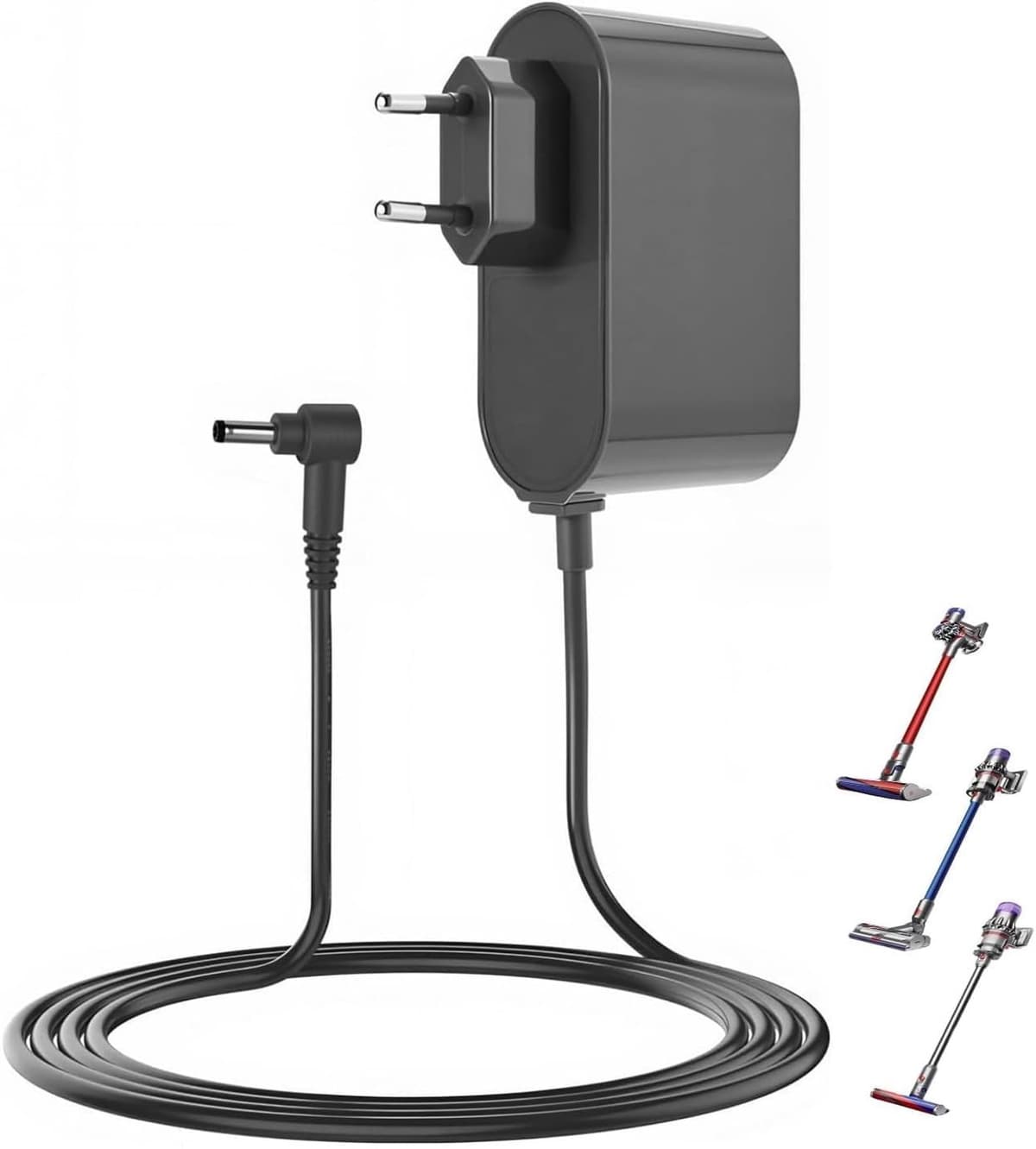 Vervangende Oplader Geschikt voor Dyson - 26.1V Oplader Geschikt voor Dyson V6 V7 V8 - Kabel 1,8 m - Universeel - Voor Dyson Steelstofzuigers - Stofzuigeradapter - Voor Animal Stofzuigers Netwerkadapter AC-Ad — afbeelding 1