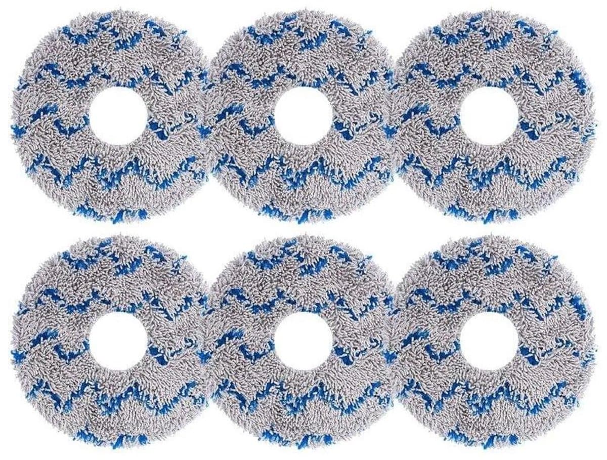 Zes vervangende reinigingsdoekjes Geschikt voor de Ecovacs Deebot X1, X1 Omni Turbo, X1 Plus, T10, T20, T20 Max en T20 Pro stofzuigers. — afbeelding 1