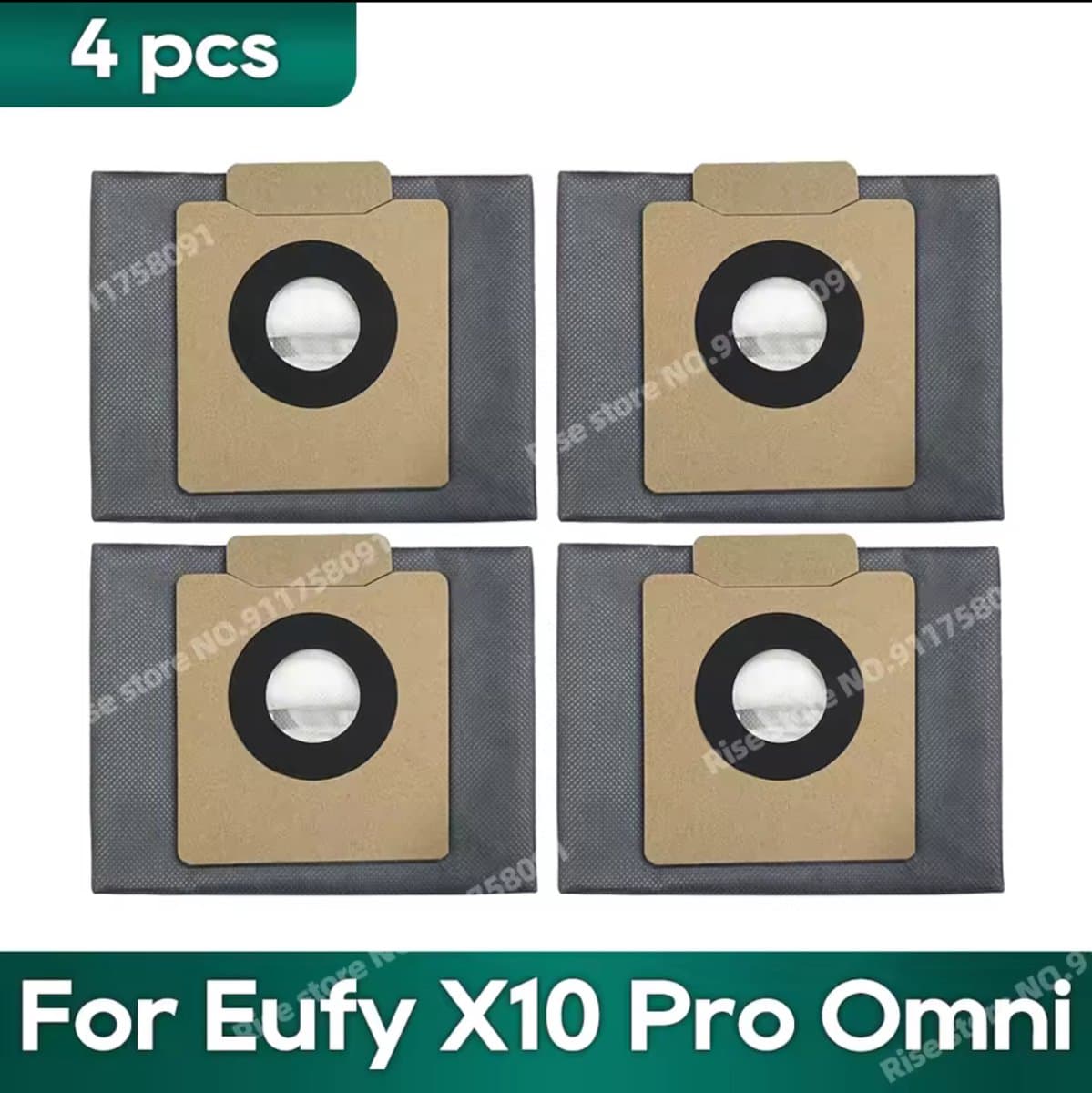 Stofzakken 4-pack – Compatibel met Eufy X10 Pro Omni – Vervangende stofzuigerzakken — afbeelding 1