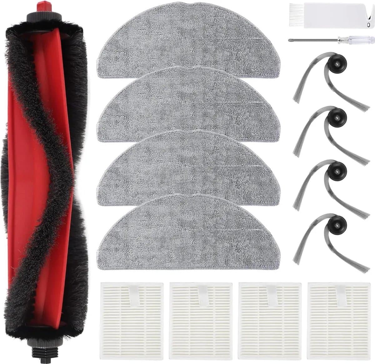 Vervangingsonderdelen Geschikt voor Roborock Q7 M5/Q7 M5+ en Q7 L5/Q7 L5+ robotstofzuigers: 1 hoofdborstel, 4 filters, 4 zijborstels, 4 dweilpads. — afbeelding 1