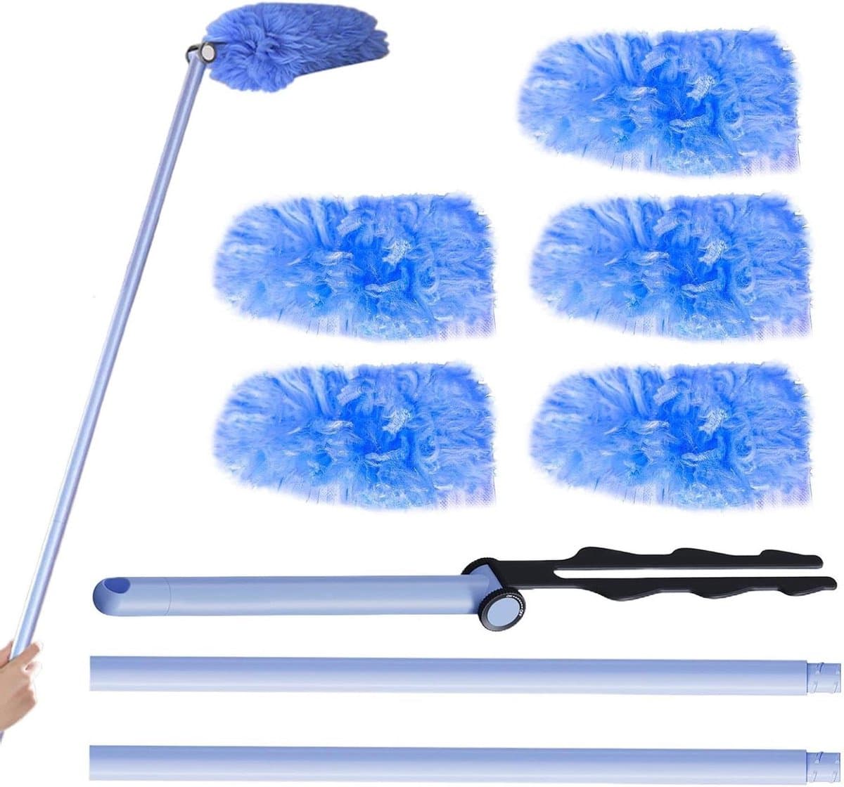 Microfiber Stoffer - Plumeau Verstelbaar - Huis Schoonmaken - 180 Graden Verstelbaar - 80 cm - Grijs — afbeelding 1