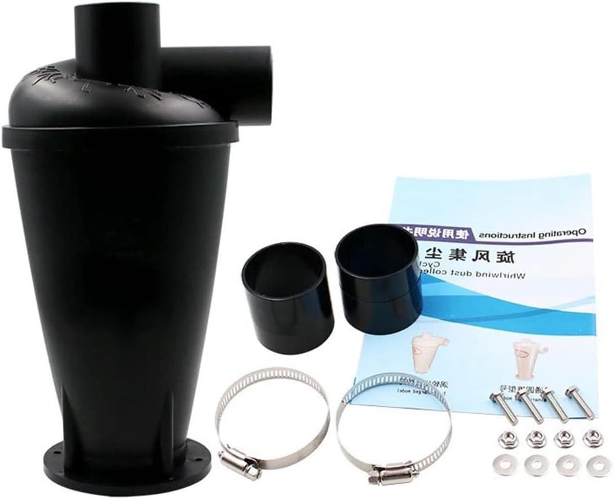 Industriële Afzuigkap - Stofafscheider Pomp - Werkplaats Stof Vangen - 99% Stof Opvang - 115*320mm - Zwart — afbeelding 1