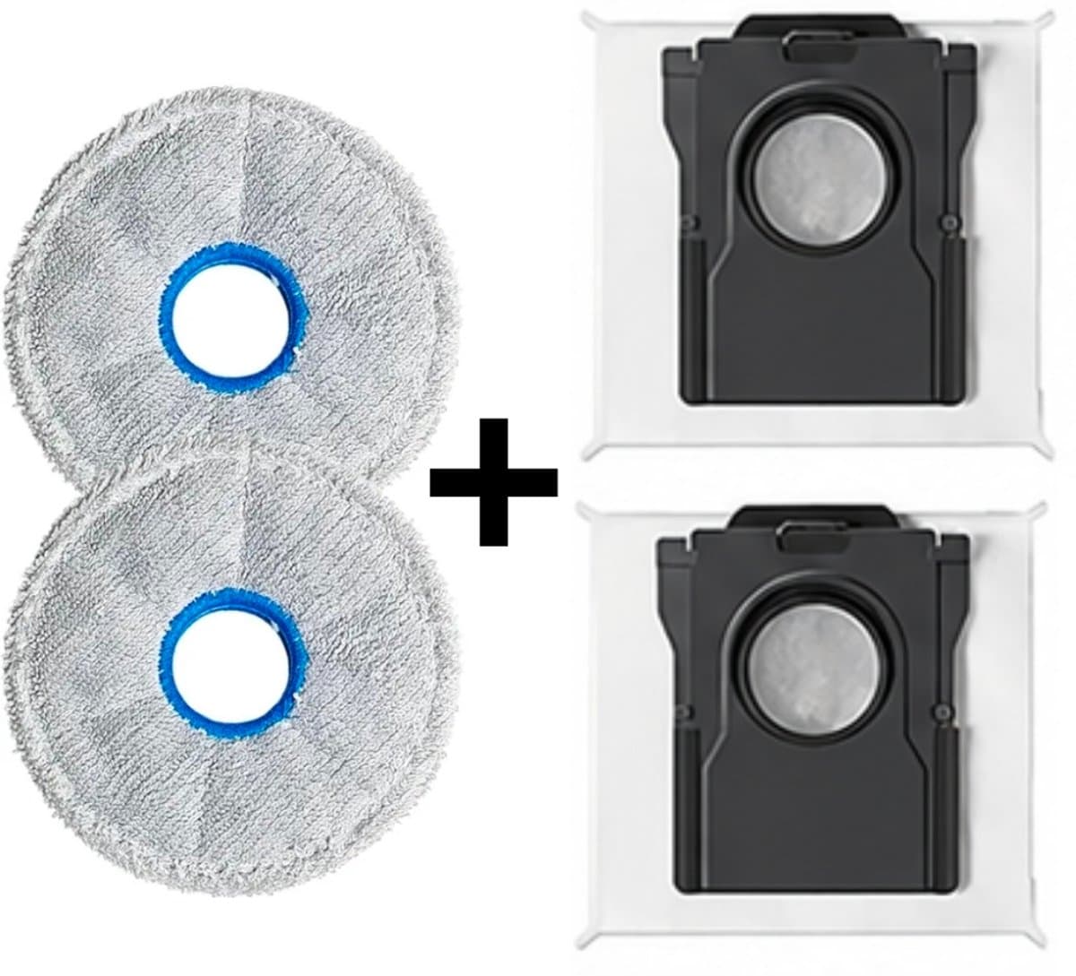 2 x mop - dweildoek + 2 x stofzuigerzak zak voor Dreame X60 ultra max — afbeelding 1